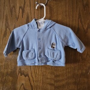 The Children's Place Light Blue Hoodie with Dog Patch Vintage